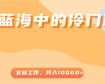 超级蓝海中的冷门项目，文档工作，好玩又赚钱，月入10000+-副业宇宙