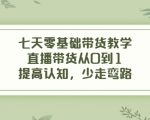 七天零基础带货教学,直播带货从0到1,提高认知,少走弯路-副业宇宙