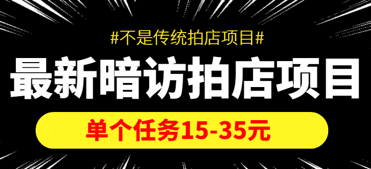 最新暗访拍店信息差项目，单个任务15-35元（不是传统拍店项目）-副业宇宙