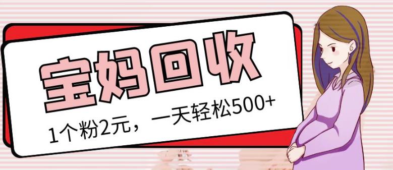 最新小红书母婴号宝妈粉回收项目，1个粉2元，一天轻松500+案例分享【粉丝包回收】-副业宇宙