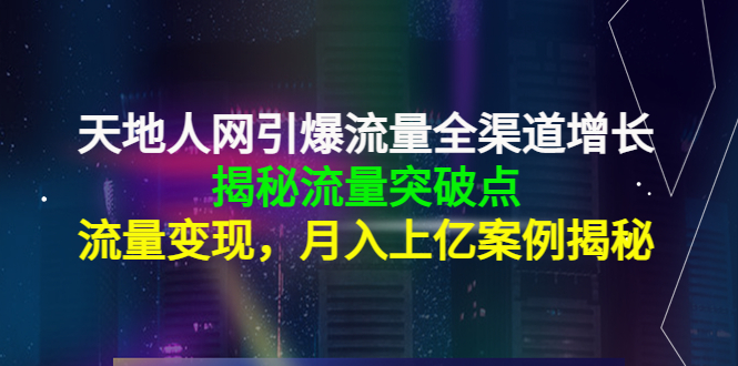 天地人网引爆流量全渠道增长：揭秘流量突然破点，流量变现，月入上亿案例-副业宇宙