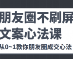 朋友圈不刷屏文案心法课 人人都要懂的商业逻辑 从0~1教你朋友圈成交心法-副业宇宙