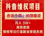新版抖音维权项目每单利润1000+,合法合规,长期稳定,月入3W+价值1999元-副业宇宙