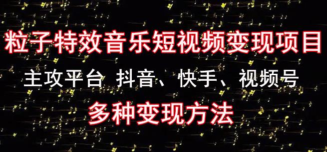 黄岛主《粒子特效音乐短视频变现项目》主攻平台抖音、快手、视频号多种变现方法-副业宇宙