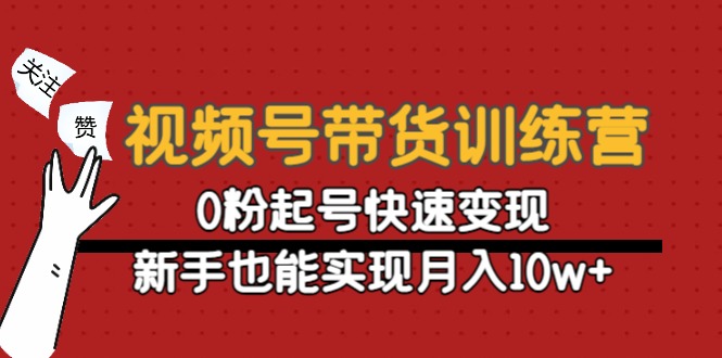 视频号带货训练营：0粉起号快速变现，新手也能实现月入10w+-副业宇宙