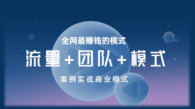 王冲老师《流量+团队+模式》商业模式实战课，全网最赚钱的模式-副业宇宙