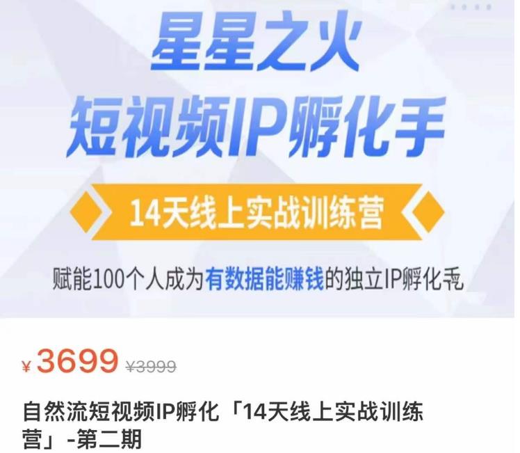 瑶瑶·自然流短视频IP孵化第二期，14天线上实战训练营，赋能100个人成为有数据能赚钱的独立IP孵化手-副业宇宙