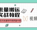 视频号批量搬运实战操作运营赚钱教程,傻瓜式批量制作高质量内容【附视频教程+PPT】-副业宇宙
