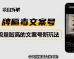 2023抖音快手毒文案新玩法,牌匾文案号,起号快易变现-副业宇宙