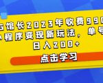 D1G馆长2023年收费990的抖音小程序变现新玩法，单号轻松日入200+-副业宇宙