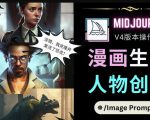 Midjourney V4版本操作教程：2个简单参数，完成漫画生成，人物创建-副业宇宙