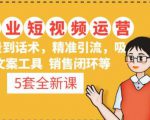5套·美业短视频运营课从场景到话术·精准引流·吸金文案工具·销售闭环等-副业宇宙