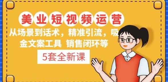 5套·美业短视频运营课从场景到话术·精准引流·吸金文案工具·销售闭环等-副业宇宙