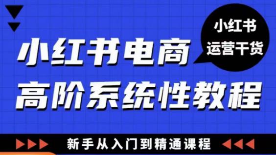 小红书电商高阶系统教程，新手从入门到精通系统课-副业宇宙