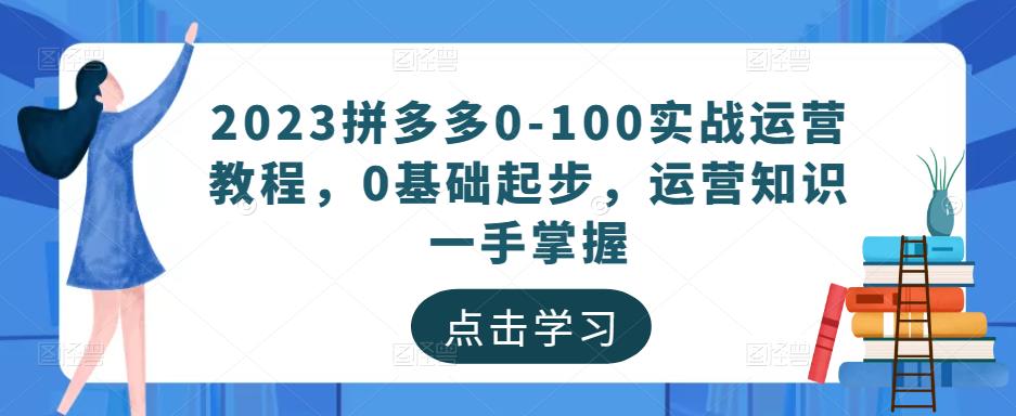 2023拼多多0-100实战运营教程，0基础起步，运营知识一手掌握-副业宇宙