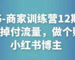 小红书-商家训练营12期:让商家丢掉付流量,做个赚钱的小红书博主-副业宇宙