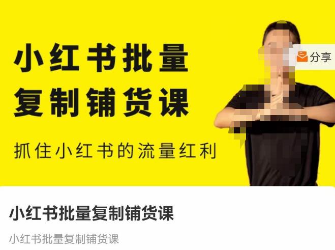 张宾·小红书批量复制铺货课，抓住小红书的流量红利 （更新2023年2月）-副业宇宙