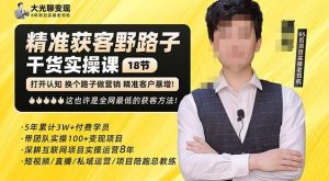 杨光·精准获客野路子，黑科技快速获取精准客户，这也许是全网最低的获客方法了-副业宇宙