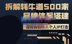 牛牛·500家餐饮品牌搭建&短视频深度解析，拆解牦牛道500家品牌体系搭建-副业宇宙
