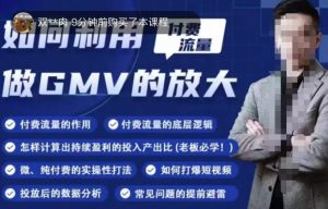 如何利用付费流量GMV的放大，微付费、纯付费的实操型打法-副业宇宙