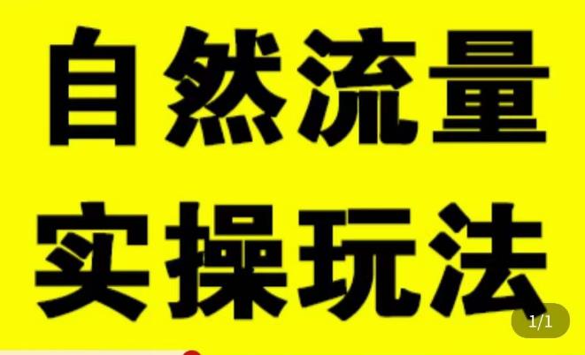 拼多多自然流量天花板，拼多多自然流的实操玩法，自然流量是怎么来的，如何开车带来自然流等知识-副业宇宙