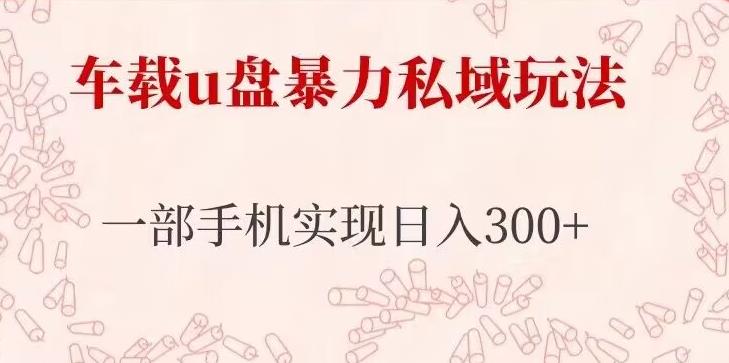 车载u盘暴力私域玩法，长期项目，仅需一部手机实现日入300+-副业宇宙