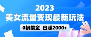 2023美女流量变现最新玩法，0粉撸金，日赚2000+，实测日引流300+-副业宇宙