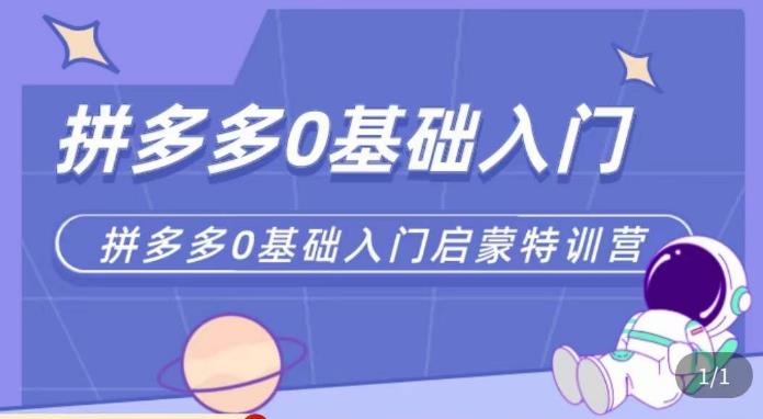 六一电商·拼多多运营0-1实操特训营，拼多多从基础到进阶的可实操玩法-副业宇宙