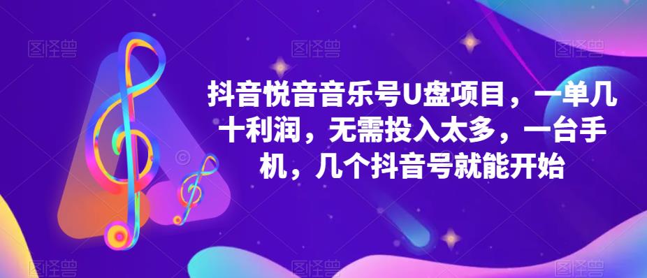 抖音音乐号U盘项目，一单几十利润，无需投入太多，一台手机，几个抖音号就能开始-副业宇宙
