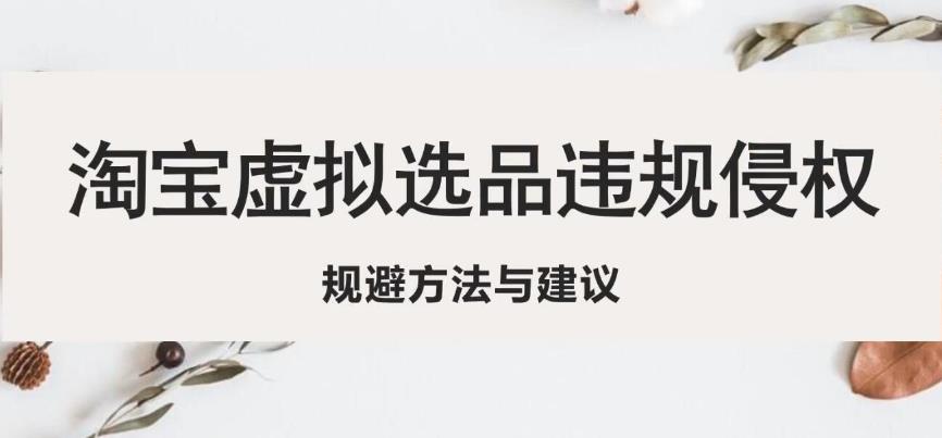 淘宝虚拟违规侵权规避方法与建议，6个部分详细讲解，做虚拟资源必看-副业宇宙