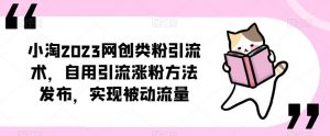 ​小淘2023网创类粉引流术，自用引流涨粉方法发布，实现被动流量-副业宇宙