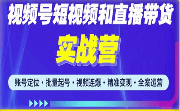 2023最新微信视频号引流和变现全套运营实战课程，小白也能玩转视频号短视频和直播运营-副业宇宙