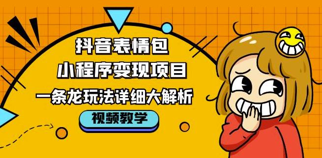 抖音表情包小程序变现项目，一条龙玩法详细大解析，视频版学习！-副业宇宙