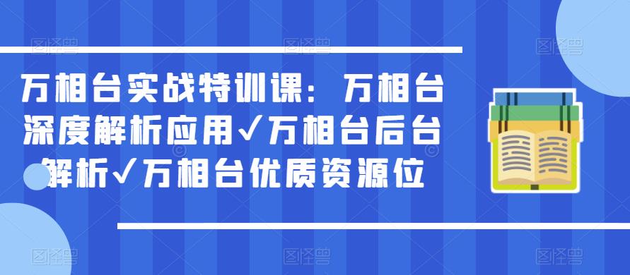 万相台实战特训课：万相台深度解析应用✔万相台后台解析✔万相台优质资源位-副业宇宙