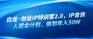 白龙·创业IP特训营2.0，IP合伙人掘金计划，做到年入50W-副业宇宙