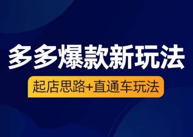 海神·多多爆款新玩法，​起店思路+直通车玩法（3节精华课）-副业宇宙