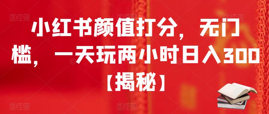 小红书颜值打分，无门槛，一天玩两小时日入300+【揭秘】-副业宇宙