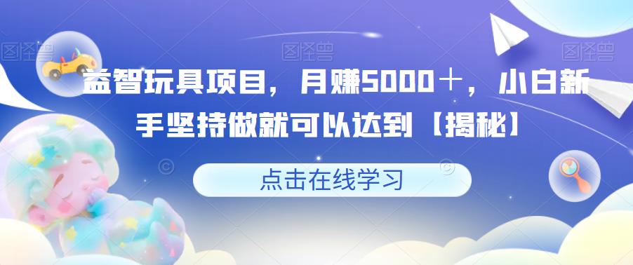 益智玩具项目，月赚5000＋，小白新手坚持做就可以达到【揭秘】-副业宇宙