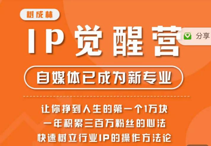 树成林·IP觉醒营，快速树立行业IP的操作方法论，让你赚到人生的第一个1万块（更新）-副业宇宙