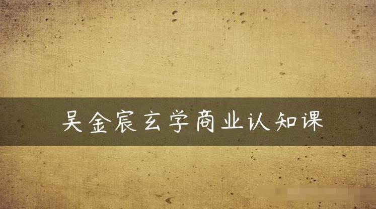 吴金宸玄学商业认知课，传统文化商业认知课-副业宇宙
