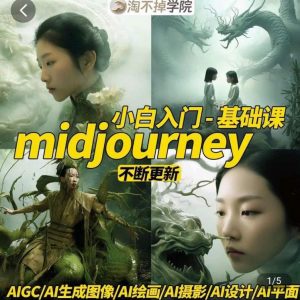 淘不掉学院·midjourney小白入门基础，​AI摄影+AI设计+AI绘画-AIGC作图-副业宇宙