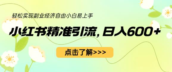 小红书精准引流，小白日入600+，轻松实现副业经济自由（教程+1153G资源）-副业宇宙