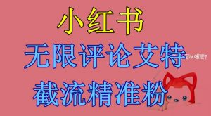 小红书无限评论艾特截流精准粉（软件+教程）-副业宇宙