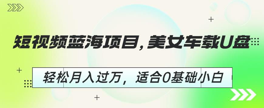 短视频蓝海项目，美女车载U盘，轻松月入过万，适合0基础小白【揭秘】-副业宇宙