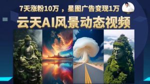 云天AI风景动图视频制作，7天涨粉10万，星图广告变现1万-副业宇宙