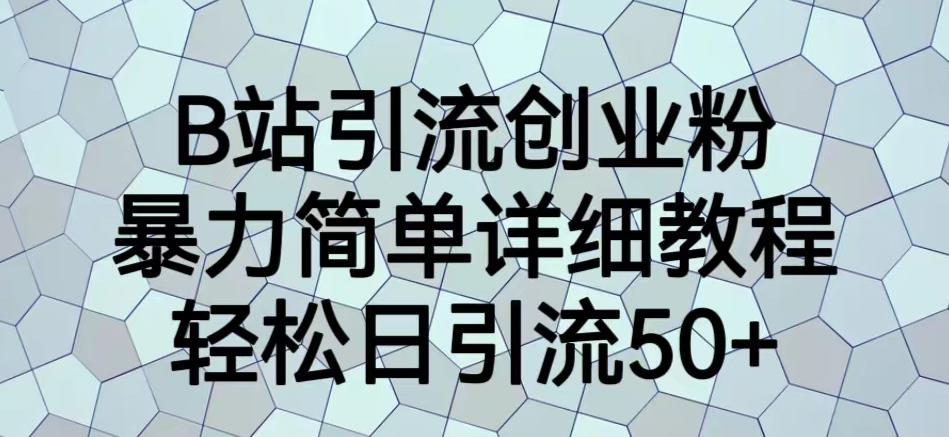 B站引流创业粉，暴力简单详细教程，轻松日引流50+【揭秘】-副业宇宙