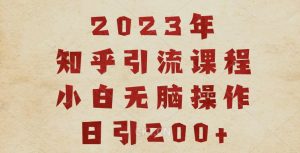2023知乎引流课程，小白无脑操作日引200+【揭秘】-副业宇宙