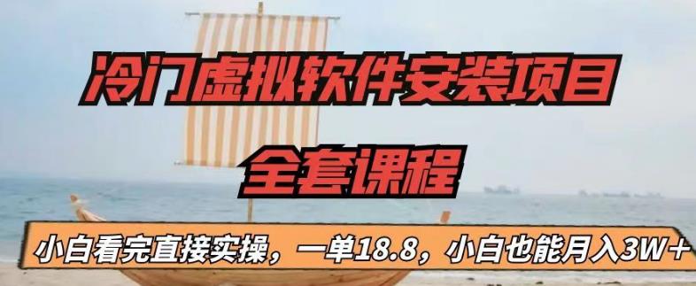 冷门虚拟软件安装项目，一单18.8，小白也能月入3W＋【揭秘】-副业宇宙