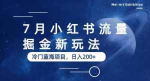 7月小红书流量掘金最新玩法,冷门蓝海小项目,日入200+【揭秘】-副业宇宙