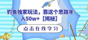 钓鱼独家玩法,靠这个思路年入50w+【揭秘】-副业宇宙